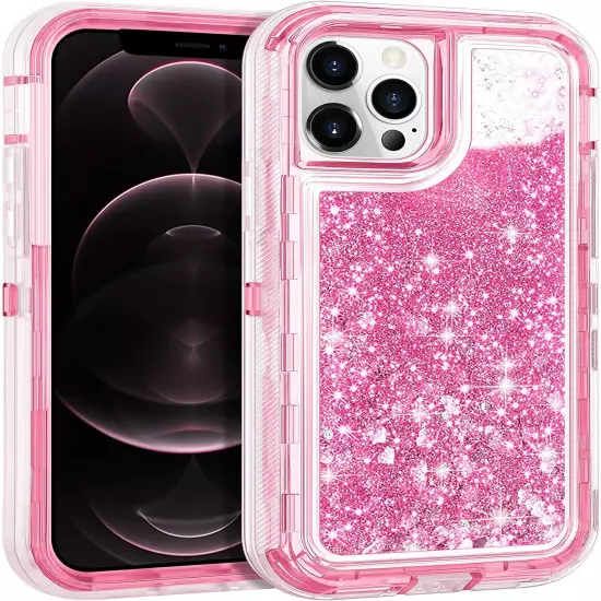 Shockproof Case For iPhone 15 14 13 12 11 Pro Max XR 8 Plus Liquid Glitter Cover