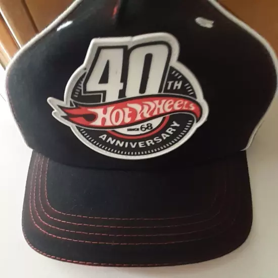 HOT WHEELS Retro 40th Anniv. Since 1968 Black & Red Baseball Hat Cap NWOT