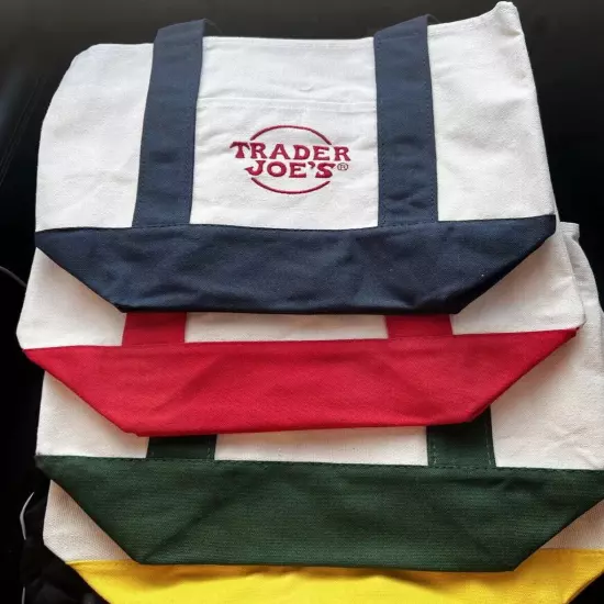 Trader Joe’s Mini Canvas Tote Bag Set Of 4 - ALL COLORS Brand New SOLD OUT