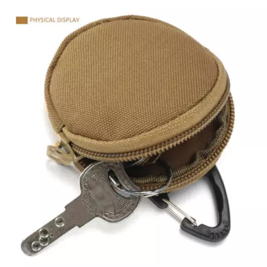 Tactical Molle Pouch Earphone Bag Portable Key Coin Purse with Hook Wallet Small