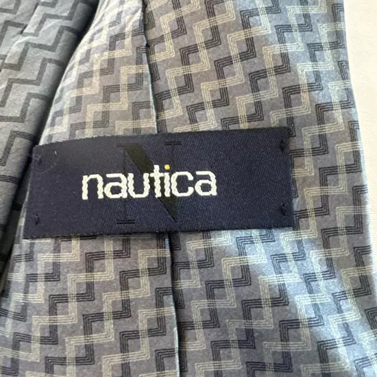 Nautica Stripes Blue Mens Necktie 100% Silk