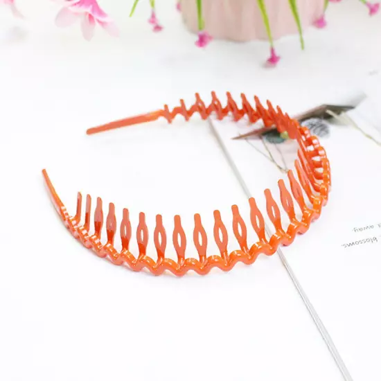 Women Non-Slip Resin Hair Comb Hairband Headband Hair Hoop With Teeth Headwear❉