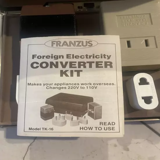 Vintage Franzus Extra Power Travel Foreign Electricity Converter Kit Model TK-16