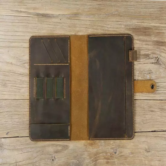 Personalized leather portfolio folio for Full Focus Planner leather cover case