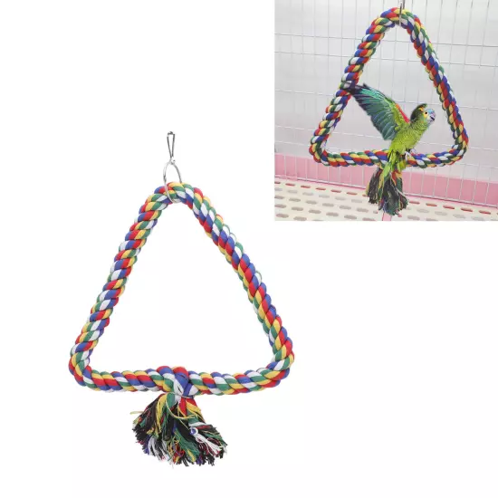 Bird Swing Toy Triangular Colorful Climbing Playing Rope Parrots Perch Stand for