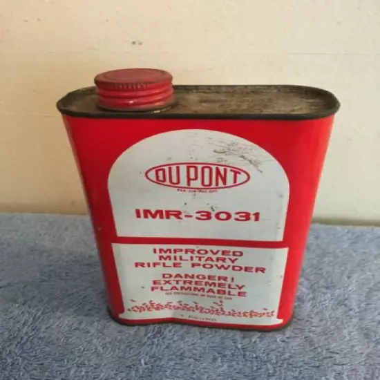 Vintage Dupont Smokeless Powder IMR-3031- Empty 1 Pound Metal Can