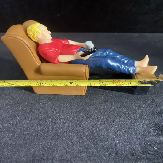 Couch Potato Old Man Sitting In Chair Relaxing TV Beer - Cake Topper VTG Decopac