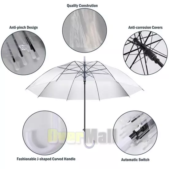 Lots Clear Umbrella Automatic Easy Carrying Suitable For Women And Girls Wedding