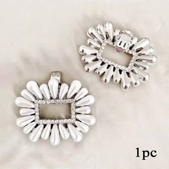 Pearl Shoe Clips Crystal Pearls Charm Buckle Charms Jewelry Shoes Buckles 1Pc