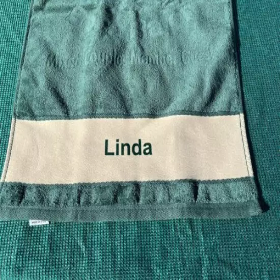 The Polo Club Boca Raton Green Women Ladies Golf Towel Monogrammed LINDA 