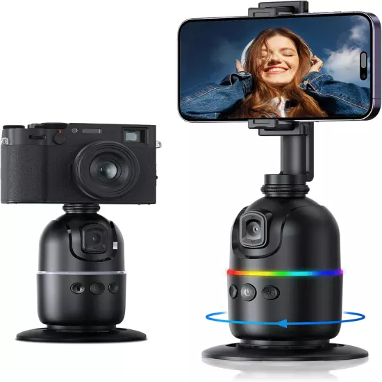 Auto Face Tracking Phone Holder, 360° Rotation Face Body Phone Tripod Smart Shoo