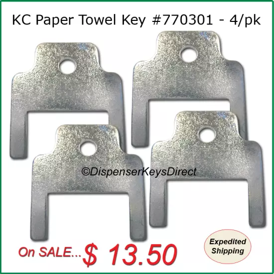 Kimberly Clark #770301 - Paper Towel & Toilet Tissue Dispenser Key - (4/pk.)