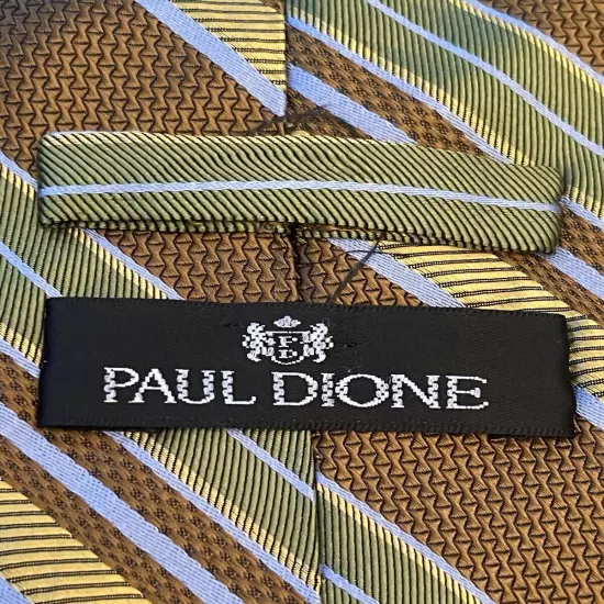 Paul Dione Brown Green Blue Hand Made 100% Silk Made In China