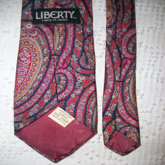 LIBERTY of London Men's Vintage Silk Paisley Necktie USA Made