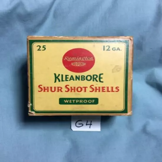 Vintage Remington Wetproof Shur Shot 12 GA Kleanbore Empty Box Stk#G4