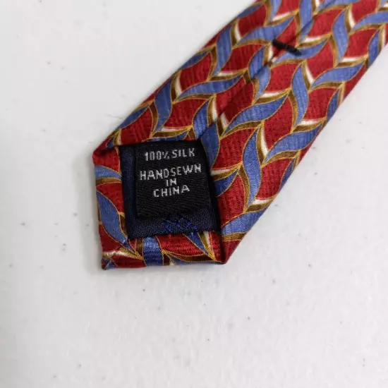 Tie Silk Red Blue Gold Mens Jos A Banks Geometric Tie Corporate Collection 