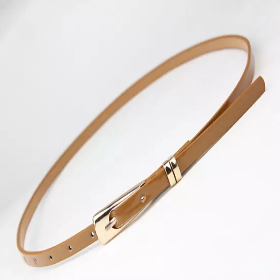 Fashion Women Lady Girl Skinny Waist Belt Thin Leather Narrow Waistband