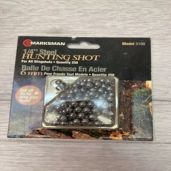 Marksman MA3100 Hunting Shot 1/4" Steel Slingshot BB Ammo 250pk