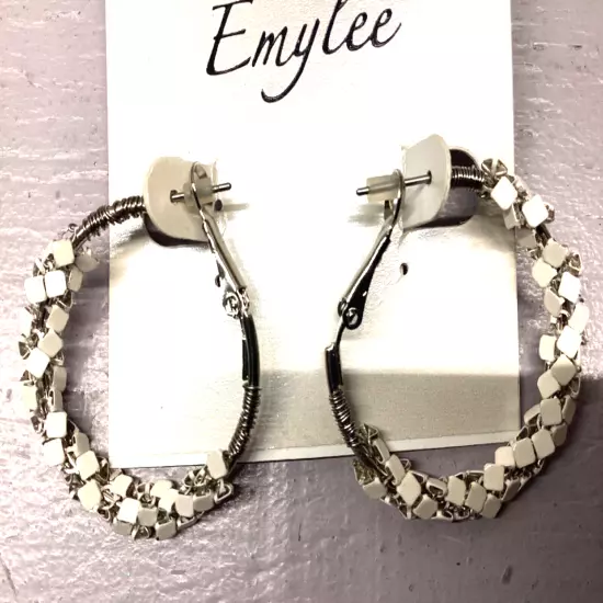 Emylee Abstract Beaded Statement Hoop Earrings