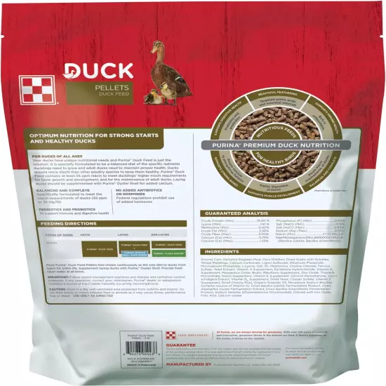 Purina | Nutritionally Complete Duck Feed for All Life-Stages | 5 Pound (5 Lb.) 