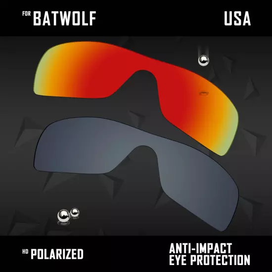 Anti Scratch Polarized Replacement Lenses for-Oakley Batwolf OO9101 Options