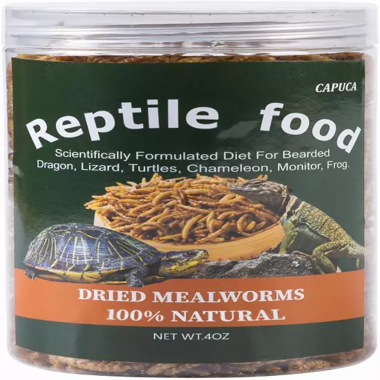 Dried Mealworms Reptile Food 100% Natural - High Protein Pet Meal Worms Food for