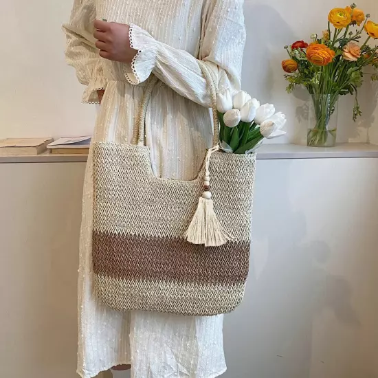 Straw Beach Bag Summer Woven Tote Bag Shoulder Bag Women Handbags Bag