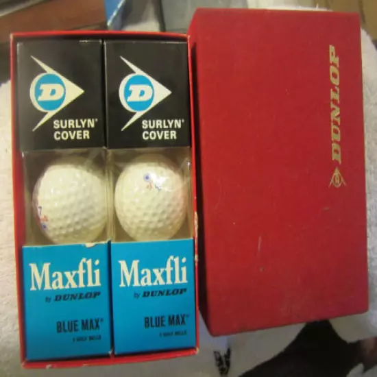 Vintage lot Dunlop Maxfli Blue Max Golf Balls New Old Stock USA pack 3,#7,8