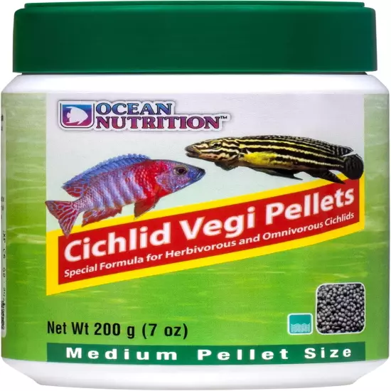 Cichlid Vegi Pellets 7-Ounces (200 Grams) Jar - Medium Pellet Size