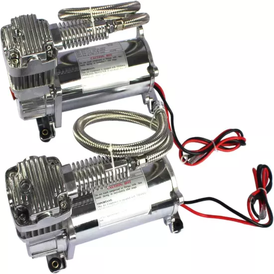 New 12 Volt Dual Chrome 440C 200 PSI Air Compressor Kit 440C