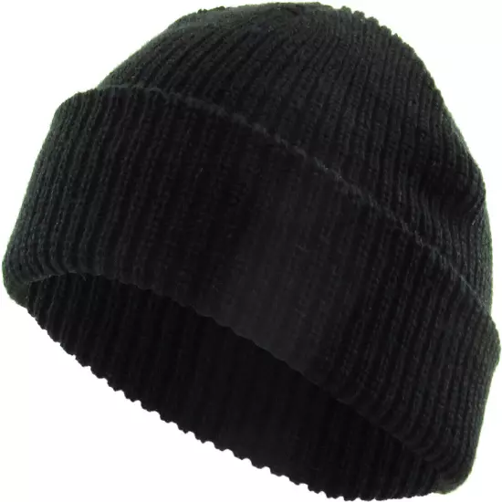 Warm Winter Knit Cuff Beanie Cap Fisherman Watch Cap Daily Ski Hat Skully