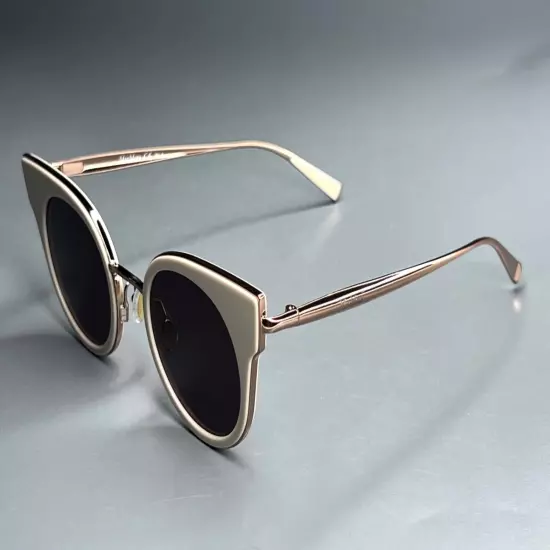 BRAND NEW MAX MARA WOMENS SUNGLASSES MM ILDEI 25AK2 METAL BEIGE FRAME 46-140