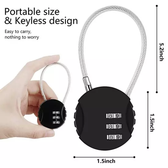 2 Pack Combination Lock 3 Digit Outdoor Padlock for School Gym Locker,6144