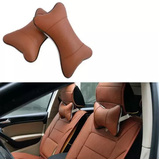 1Pcs Universal PU Leather Car Headrest Neck Pillow Comfortable Pillow Cushion