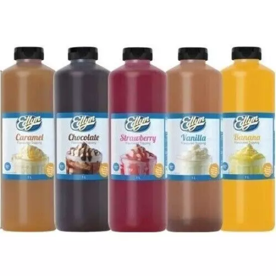 Edlyn Flavoured Syrup Topping 3L And 1L Chocolate Banana Mango Honeycomb Caramel