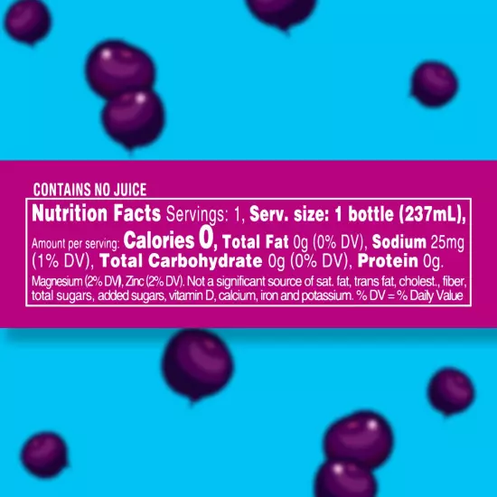 Splash Refresher Acai Grape Flavored Water, 8 Fl Oz, Plastic Bottle Pack of 12