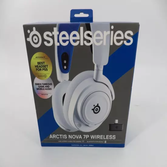 NEW - SteelSeries Arctis Nova 7P Wireless Gaming Headset (White) For PS4 PS5 PC