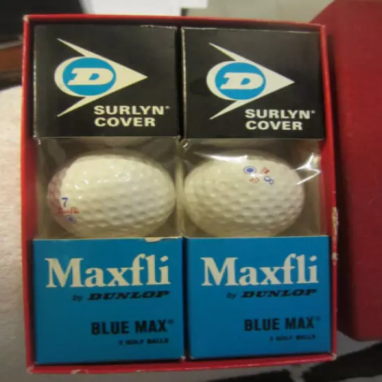 Vintage lot Dunlop Maxfli Blue Max Golf Balls New Old Stock USA pack 3,#7,8