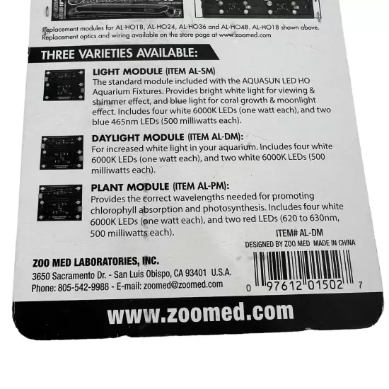 Zoo Med Aqua Sun Led HO High Output Daylight Module Open Package NEW