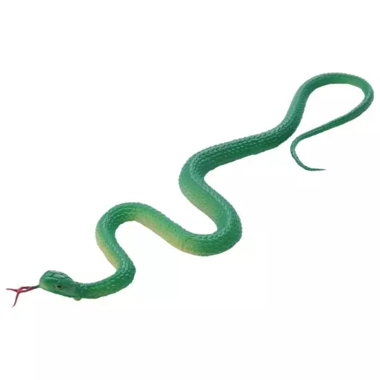 Simulation soft plastic toy snake Simulation Snake Rubber Tip Toy - Green K7M3