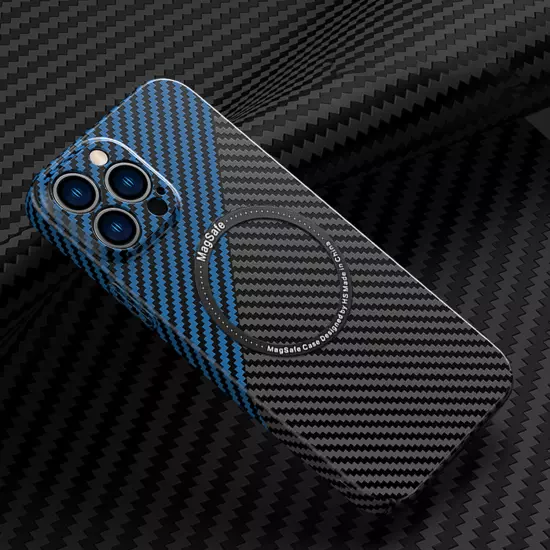 Case For iPhone 16 15 14 Pro Max Plus 13 12 Carbon Fiber Magnetic Mag Safe Cover