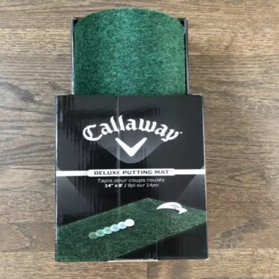 Callaway Deluxe Putting Mat Golf Practice Mat 14" x 8' Green Brand NEW