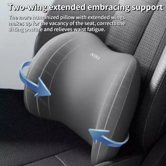 Car Headrest Lumbar Shoulder Pad Pillow Memory Cotton Lumbar Backrest Cushion