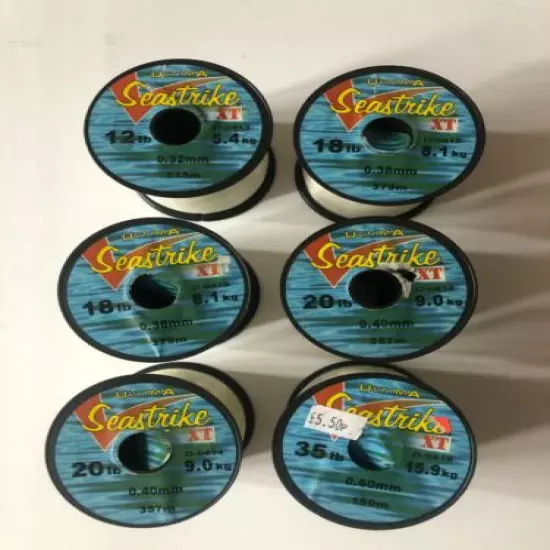 Bundle Assorted 6 x Ultima Seastrike XT Monofilament Sea Fishing Line 