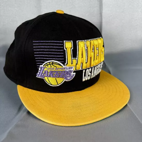 Los Angeles LA Lakers New Era Fits NBA Snapback Cap Hat Black Adjustable Logo