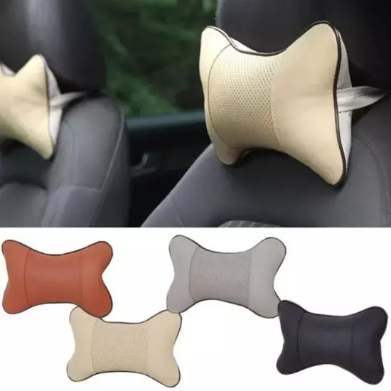 Car Neck Pillows Both Side Pu Leather Headrest For Head Pain Car Pillow C7X2