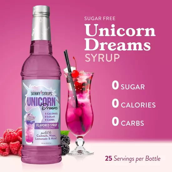 Sugar Free Syrup Unicorn Flavor Fruit Flavored Water Enhancer 25.4 Fl Oz, 1 Pack