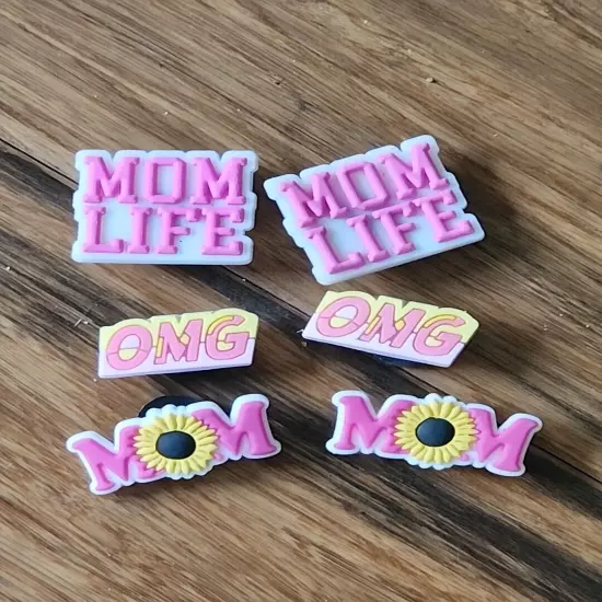 Shoe charms Jibbitz for croc shoes Set 6 Pcs Moms Life Mom Omg