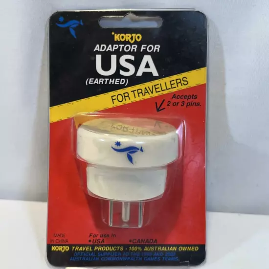 NEW Korjo Canada Adapter and USA Adaptor Plug from AU NZ to USA Power Socket