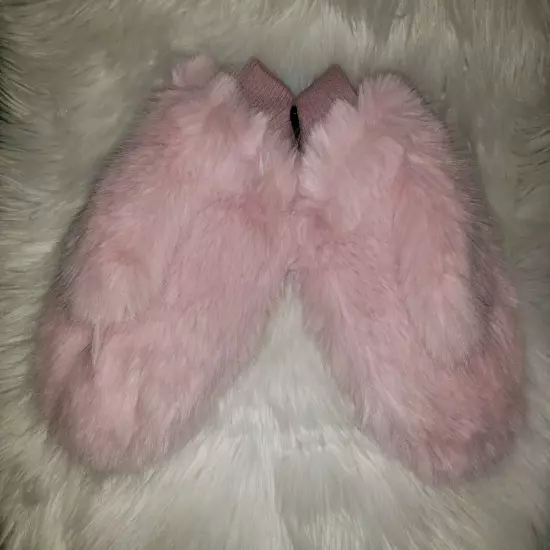 Akira All About The Money Mittens Rose Blush Barbiecore Furry Pink Faux Fur NIP